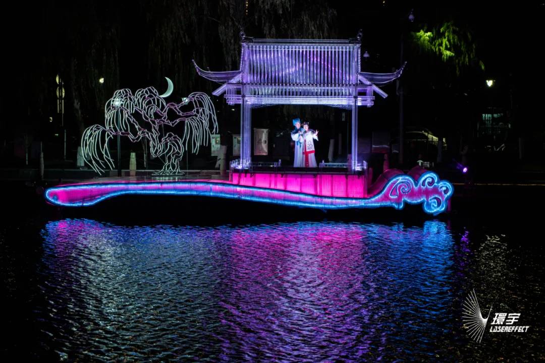 大型行进式水上夜游演出《塘河夜画》盛大起航,点亮温州夜空!
