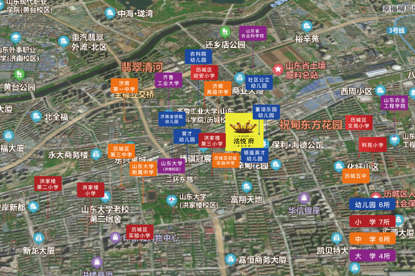 洪楼三小,历城区初级实验中学,山大附中等顶级名校之外,社区还规划6班