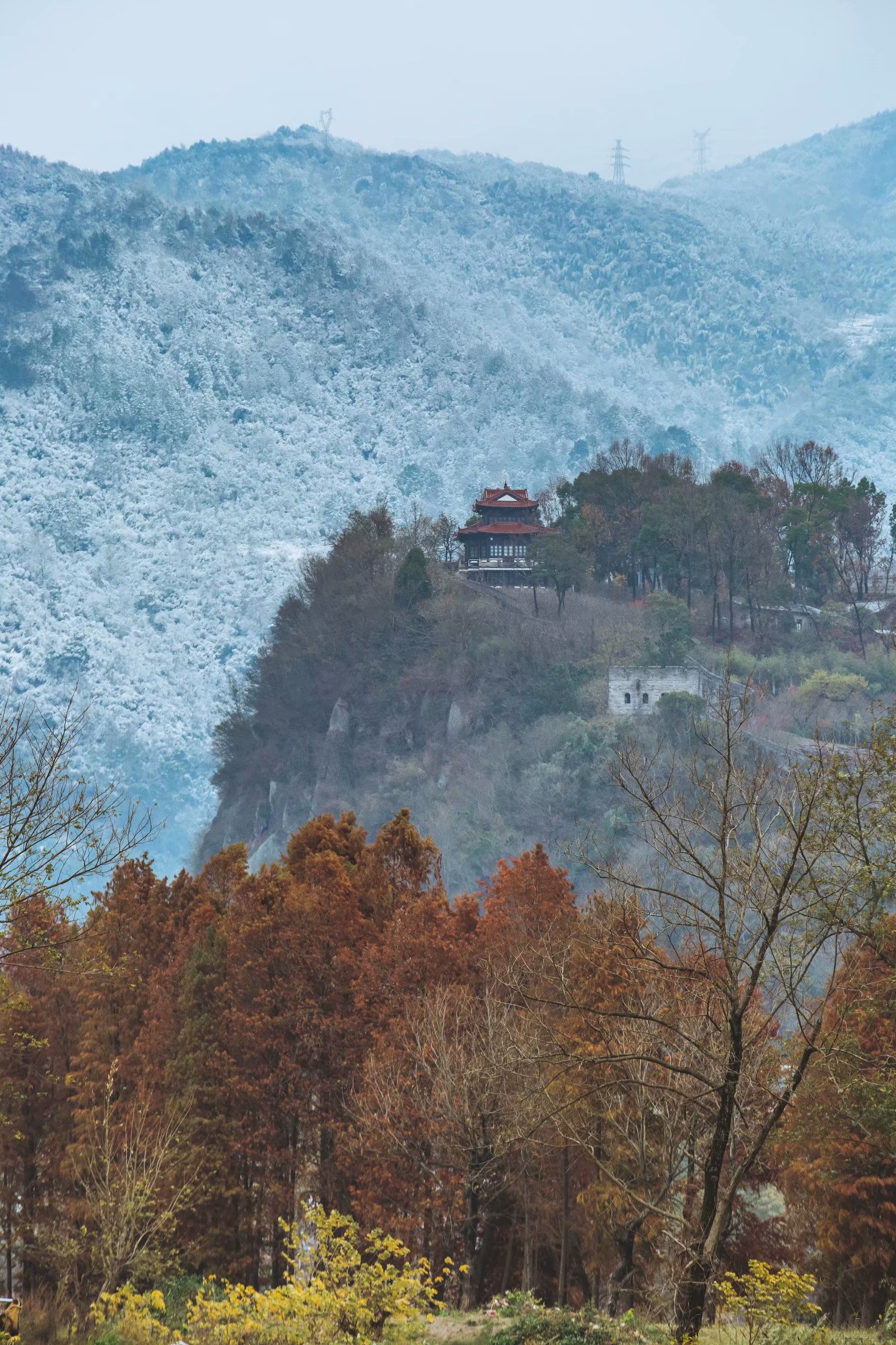 罗学成:江南长城雪景图