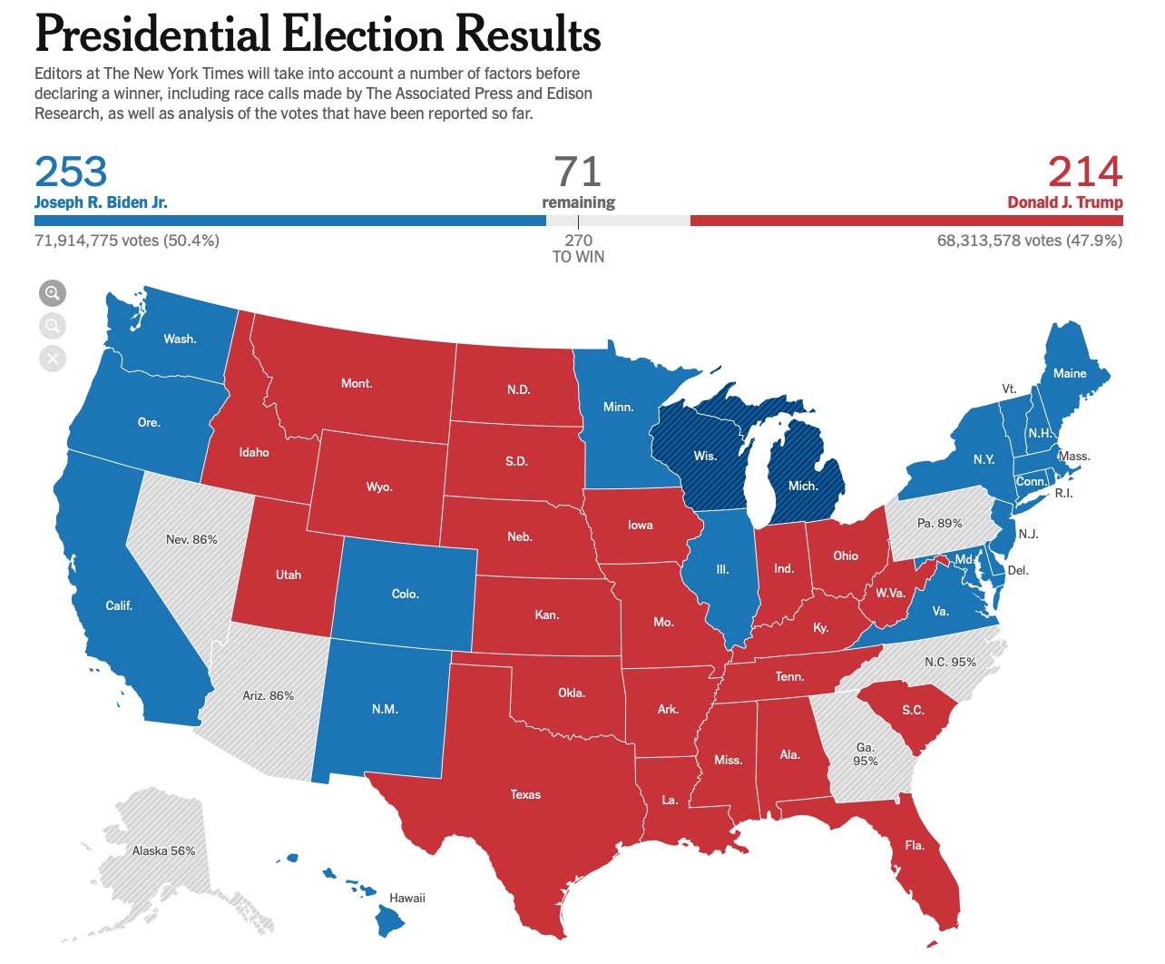 美国大选：还未公布结果的几个州，情况到底如何了？_凤凰网