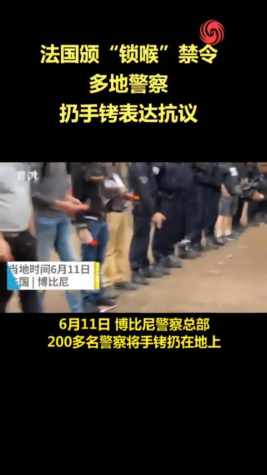 锁喉动作被禁后，法国警察集体手铐一扔不干了
