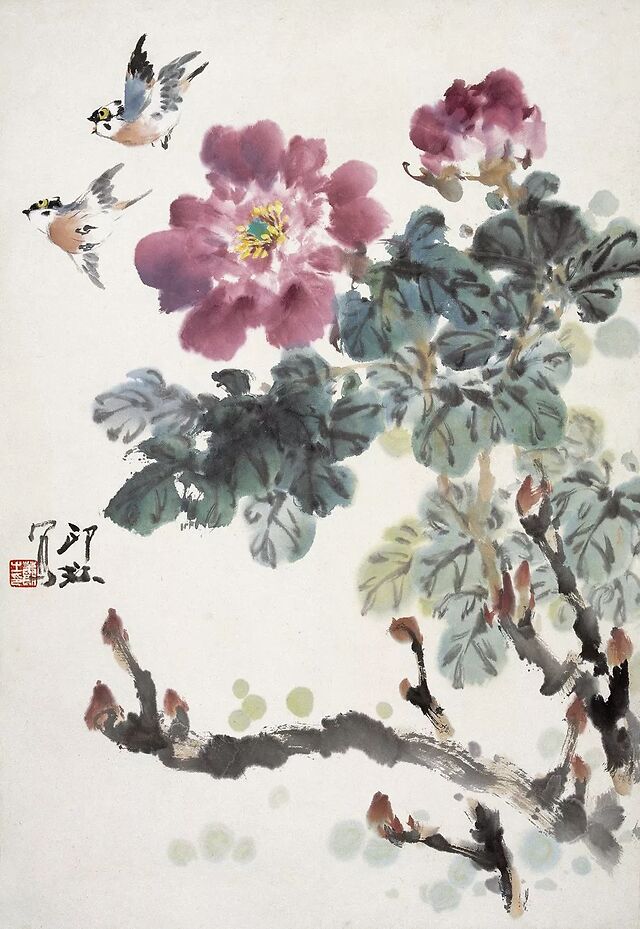 萧朗百幅牡丹芍药图润秀典雅爽劲大气