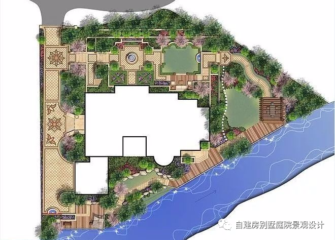 設計彩平方案圖——豪宅自建房別墅農村鄉村庭院子私家花園景觀綠化