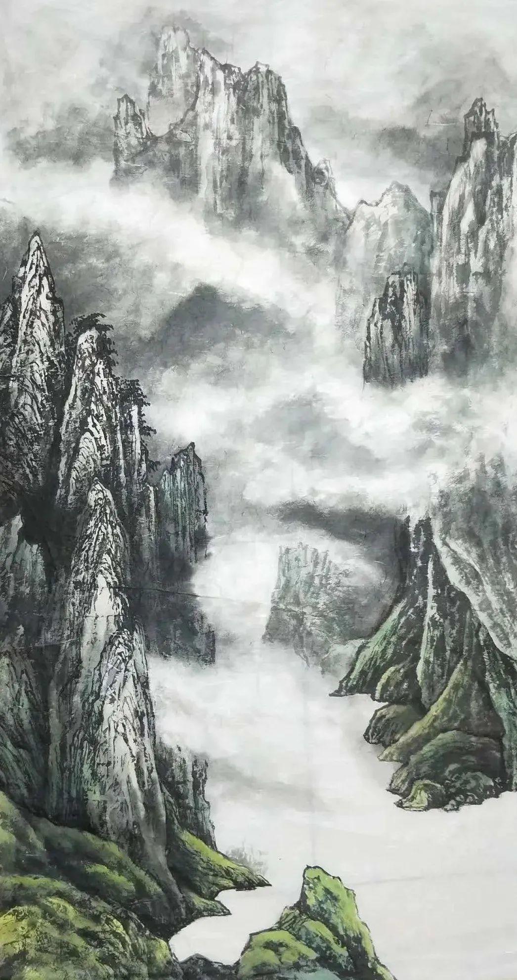 此图为拖泥带水皴