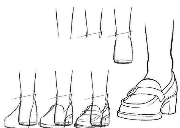 动漫鞋子怎么画 正面图片