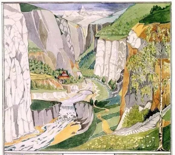 托尔金为《霍比特人》绘制的插画