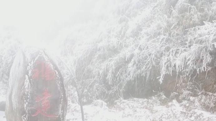 武夷山雪后满树雾凇，分水关粉妆玉砌美如画