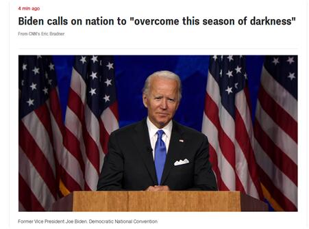 CNN：拜登呼吁美国人“战胜这一黑暗季节”