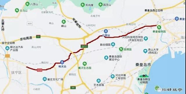 京抚公路路线图图片