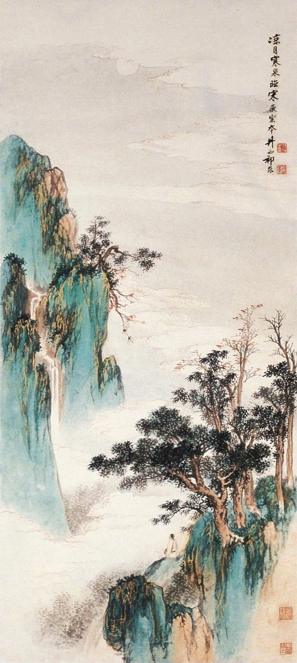 中国・唐画 井西居士 祁昆 山水画 書画 【公式通販】