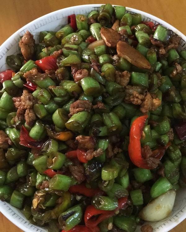 农村家常菜豆角炒肉沫简单好吃又开胃婆婆直夸我贤惠