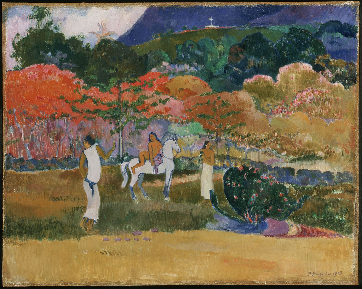 保罗·高更《女人和白马》(women and a white horse,1903),波士顿