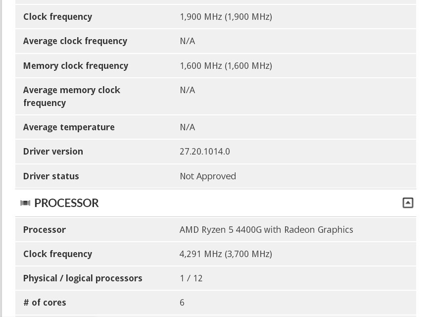 AMD R5 4400G 6 APU 1.9 GHz