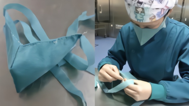 医用口罩留一线她们手工缝口罩用