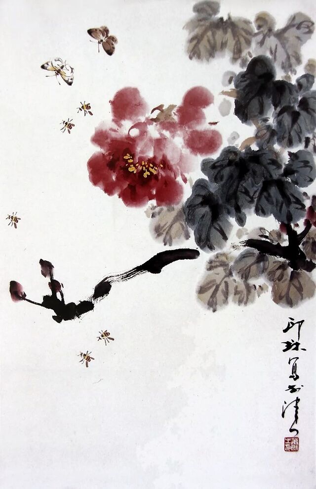 萧朗百幅牡丹芍药图润秀典雅爽劲大气