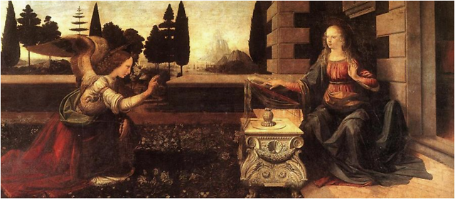 佛罗伦萨乌菲齐美术馆在圣经故事中,年轻女子玛利亚许婚给木匠约瑟后