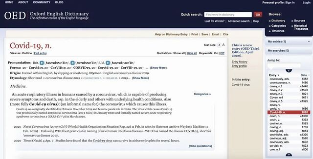 牛津英语词典 更新 疫情如何影响了我们的语言 凤凰网