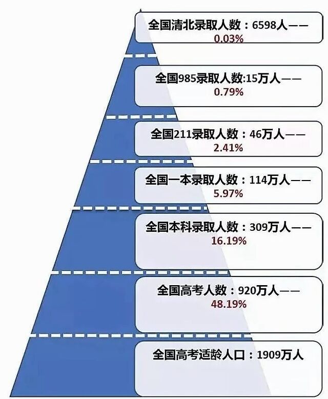 而如果你是一本毕业,985高校毕业,你就站在了学历金字塔的顶端.