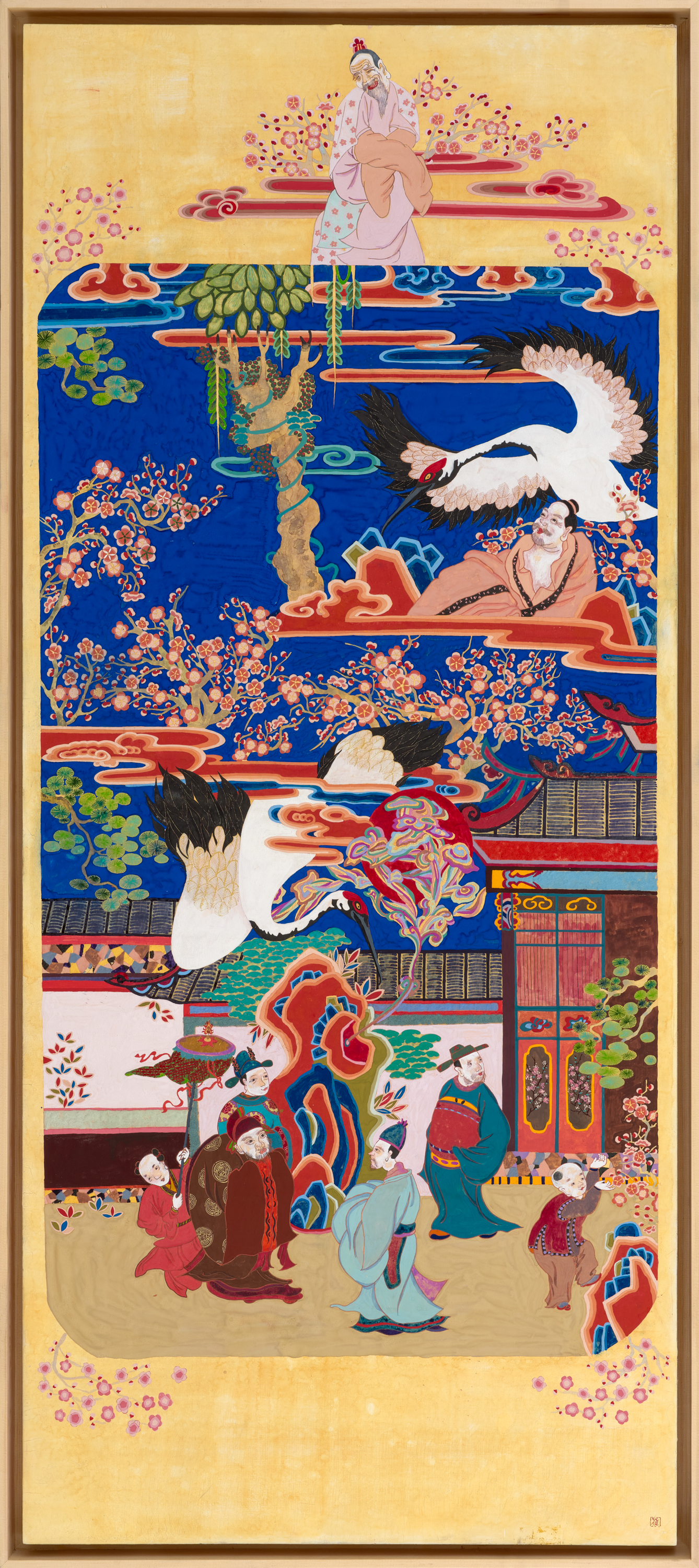 十二花神-二月梅花花神-林逋 160x69cm 礦物質顏料 色粉 於翔