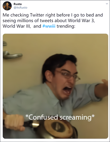美国人炸了，第三次世界大战上推特热搜