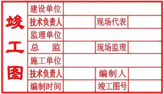 (80×50mm)1 竣工圖章的基本內容應包括: