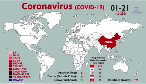 新冠肺炎蔓延触目惊心，世界扩散时间进程演变表