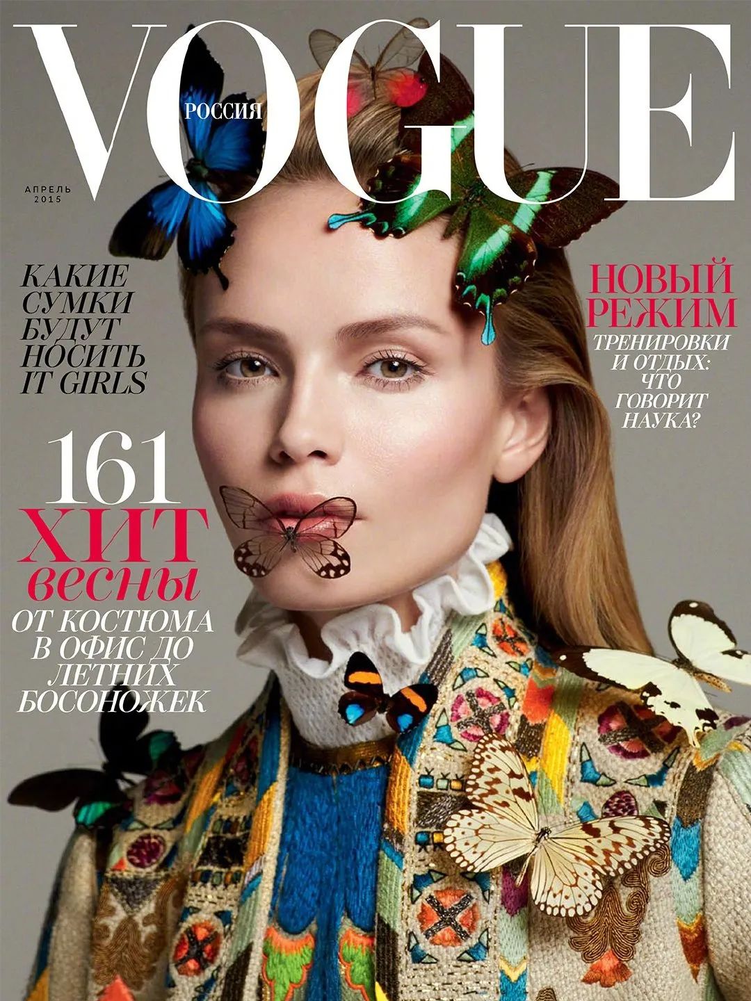 俄国超模妖婆「natasha poly」第15张vogue母国杂志封面来袭