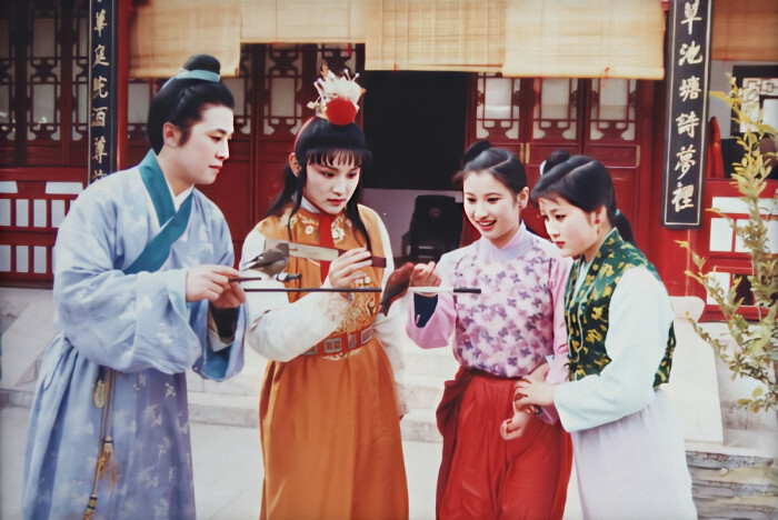 87版红楼梦主子奴才逗鸟儿图闲情逸致玩物丧志