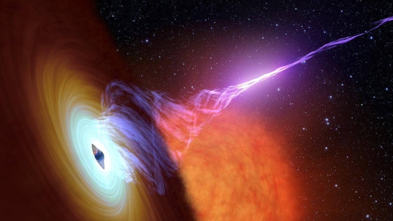 天文学家拍摄到一个以接近光速喷出喷流的黑洞