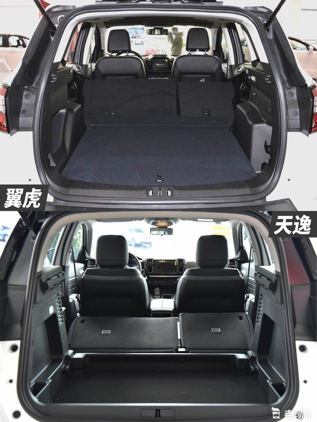 囯vi两车的后备厢常规空间都不错,而且后排座椅也都支持比例放倒,空间