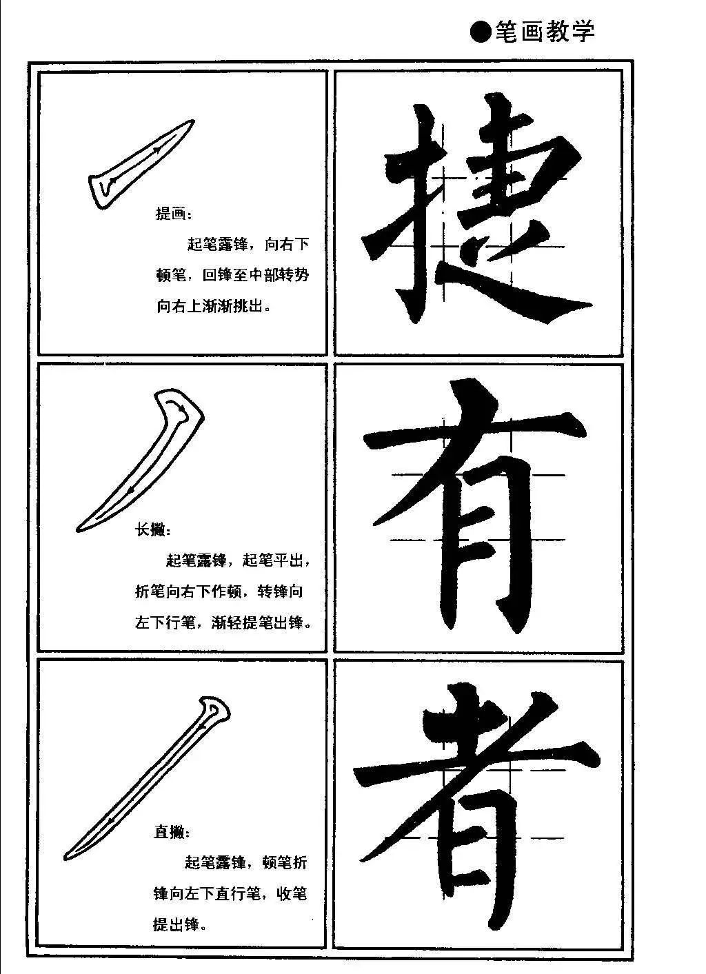 柳体楷书基本笔画36种图片