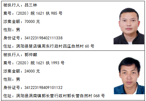 亳州一法院公布一批失信人员名单