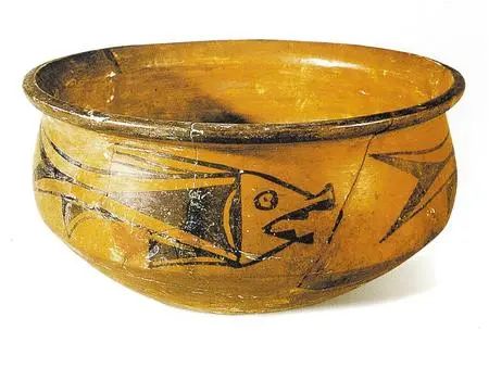 变体鱼头纹彩陶碗 甘肃省博物馆藏 人面鱼纹彩陶盆 中国历史