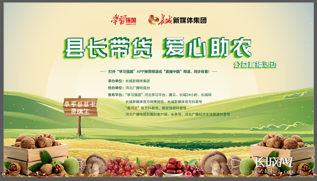 为家乡助力学习强国县长带货爱心助农走进阜平