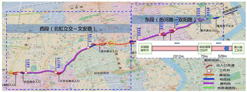 上海交通大動脈北橫通道復工隆昌路下立交6月份具備通車條件