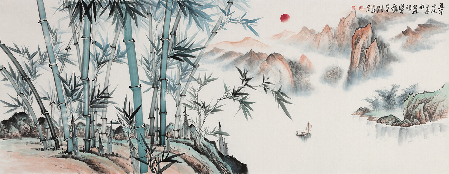 画家李国胜山水竹子画李国胜竹子山水画作品欣赏