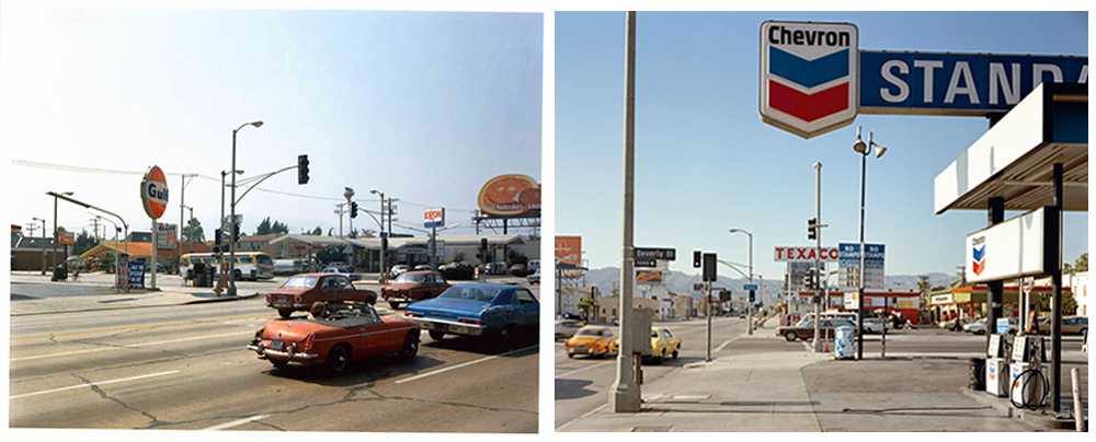 左:Beverly Boulevard and La Brea Avenue, Los Angeles, California, June 22, 1975 右:Beverly Boulevard and La Brea Avenue, Los Angeles, California, June 21, 1975
