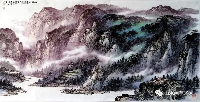 画家刘东方山水画作品:《秋泉图》