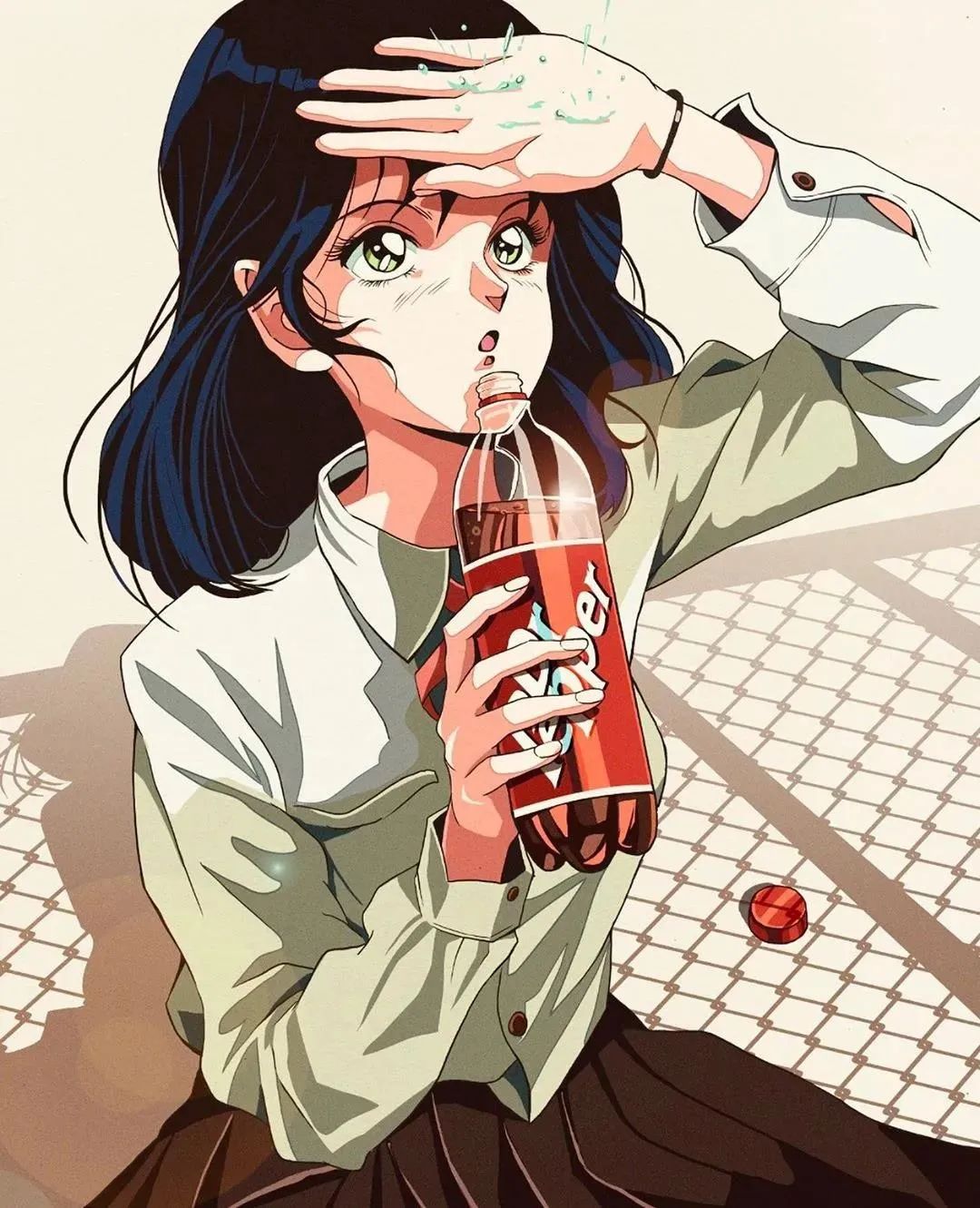 插画丨让你梦回90年代的复古风女孩配色超赞