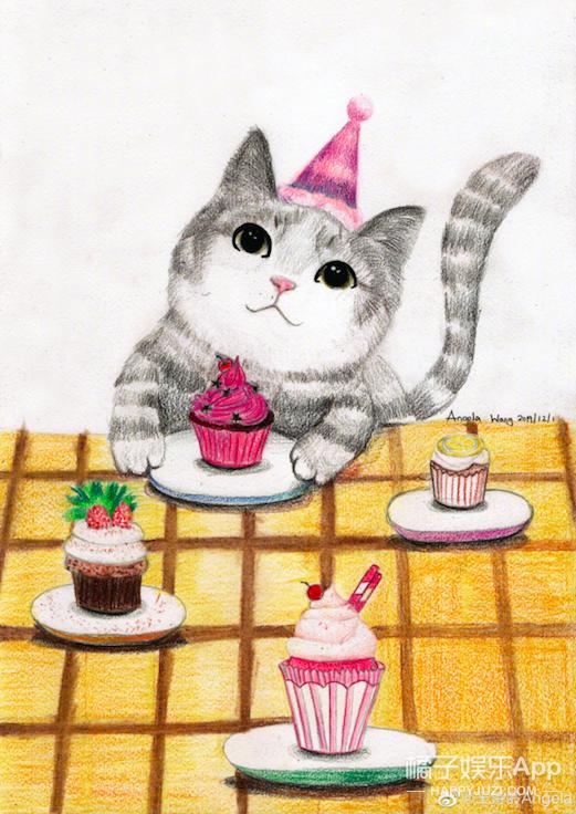 所以angela这只可爱的吃货猫咪画的是你自己么?