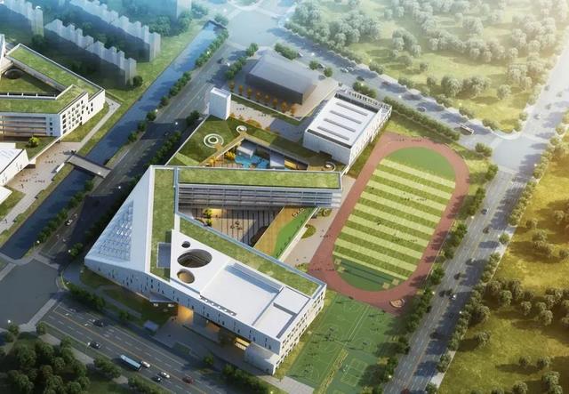 生态科技岛北部初中学校效果图