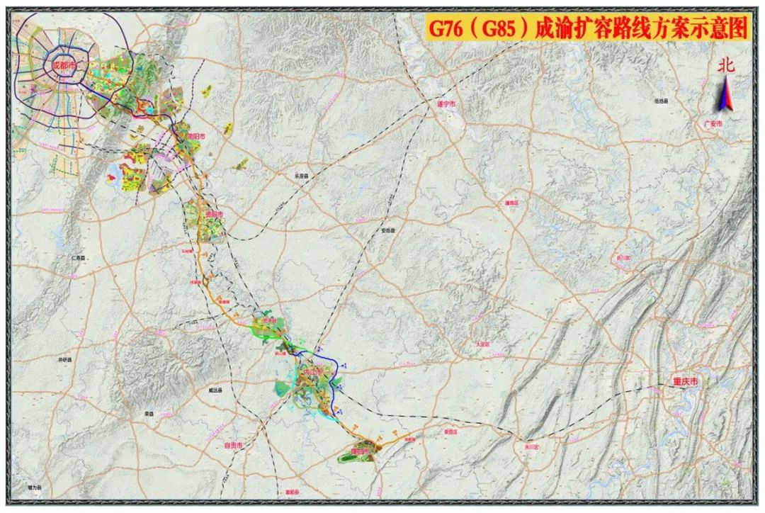 路线起于遂宁市,与g42线沪蓉高速公路相接,经聚贤镇,保升镇,止于川渝