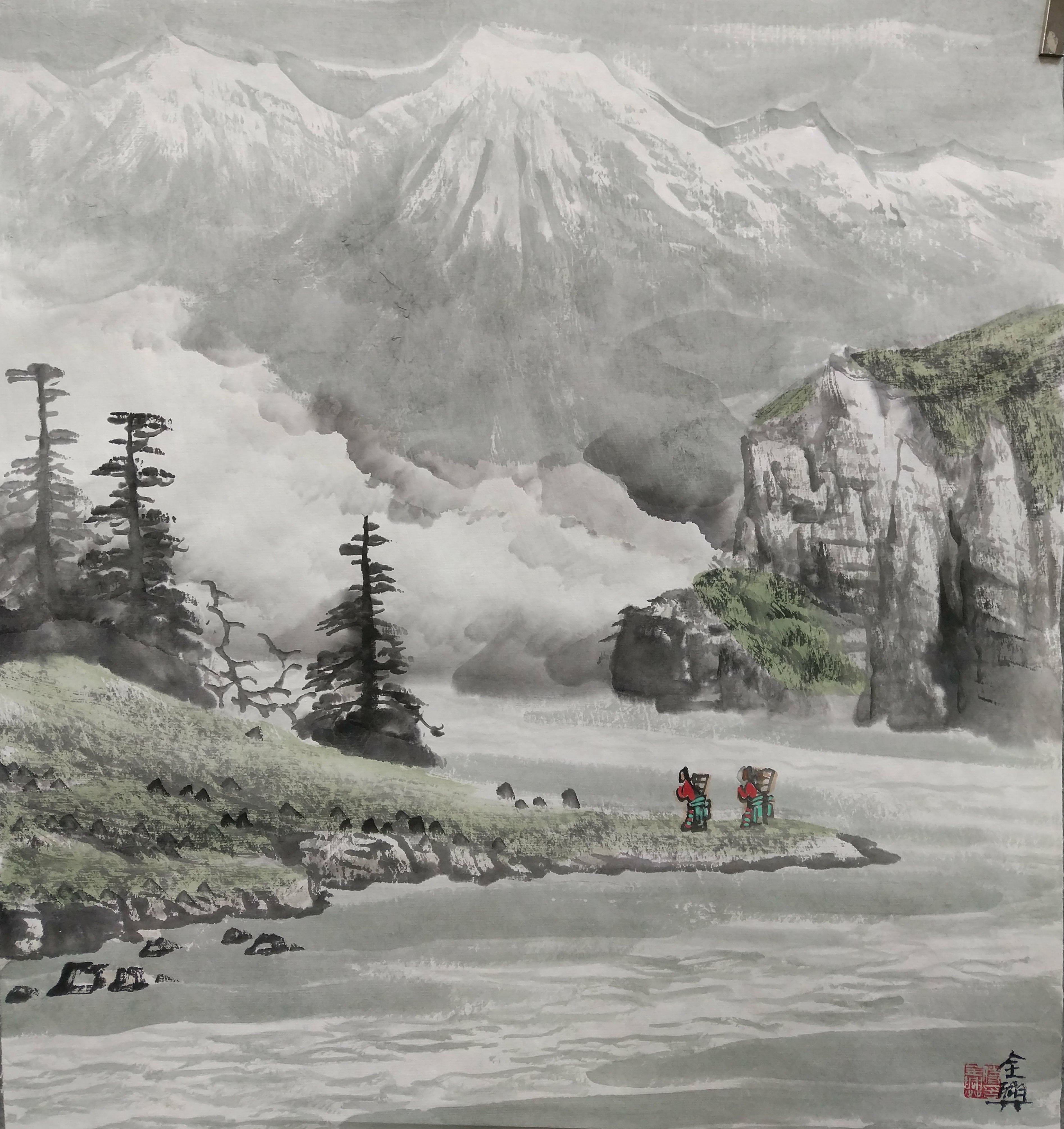 中国画名家——时全兴西部山水作品欣赏