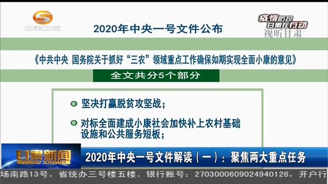 2020年中央一号文件解读一聚焦两大重点任务