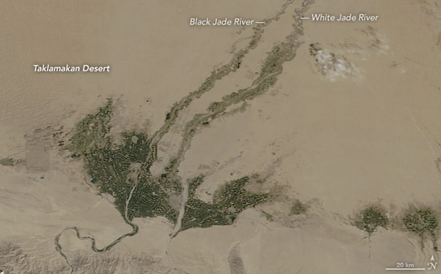 NASA卫星显示：塔克拉玛干沙漠在变绿