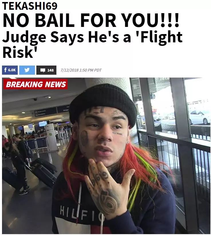 6ix9ine确定提前出狱