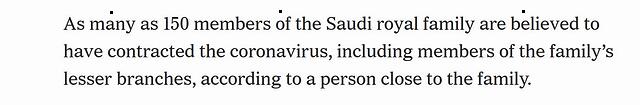 美媒爆料：约有150名沙特王室成员感染新冠