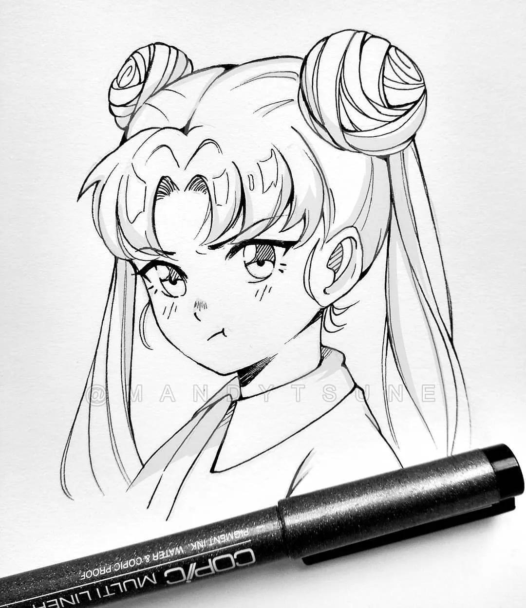 超美的动漫线稿素材练习上色素材