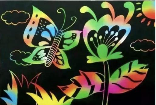 开发想象力,动手画出自己眼中的微观世界,形成纸刮画作品,开拓小朋友