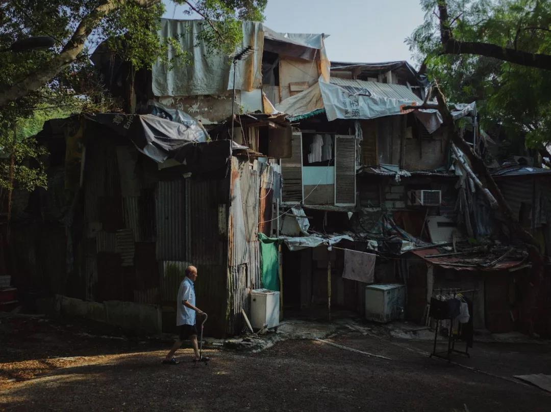 2019年10月21日,香港茶果岭寮屋村,如"九龙寨城"般的巨型寮屋.